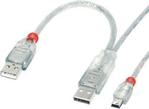 Kabel USB Dual Power 2 x USB A - mini USB B Lindy 31786 - 1m