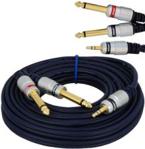 Kabel wtyk AUX Jack Stereo 3,5 / 2x Jack Mono 6,3 VITALCO MK71 3m