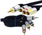 Kabel wtyk Jack 4 polowy 3.5 / 3x RCA Cinch VITALCO JKD80 1,5m