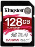 Kingston SDXC 128GB Canvas React UHS-I U3 V30 Class10 (SDR128GB)