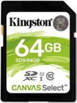 Kingston SDXC 64GB Canvas Select C10 UHS-I U1 (SDS64GB)