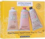 L'Occitane Zestaw Pink Flowers Hand Cream Trio 3x Krem do rąk75Ml