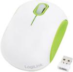 LogiLink Mini mysz optyczna USB 2.4GHz biało/zielona (ID0086)