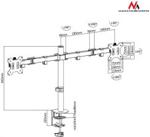 Maclean Uchwyt burkowy na 2 monitory 13/32" (MC754)