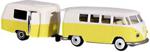 Majorette Vintage VW T1 Ogórek Z Przyczepą 2052014