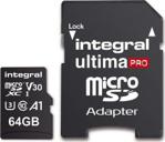 MicroSD Integral MICRO SDXC 64GB , R:100MB/s W:70MB/s U3 V30