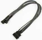 Nanoxia Adapter 4-pin molex na 2 x 3-pin, 30 cm, czarny oplot (NX42A30)