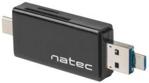 Natec Czytnik kart Earwig SD USB 2.0 micro USB USB-C Czarny (Ncz1344)