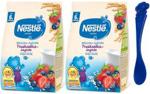 Nestle Kaszka Mleczno-Ryżowa Truskawka Jagoda dla niemowląt po 6 Miesiącu 2x230g + Łyżeczka