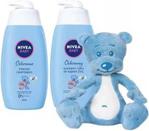 Nivea Baby Szampon I Płyn Do Kąpieli 2W1 500Ml + Ochronne Mleczko Nawilżające Dodatkowo Miś