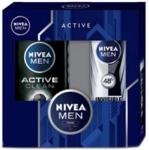 Nivea Men Active Clean zestaw Żel pod prysznic 250 ml + dezodorant 150 ml + krem uniwersalny 30 ml