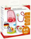 NUK FIRST CHOICE, Kubuś, 150ml + smoczek silikonowy + łańcuszek do smoczka, rozmiar 1