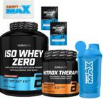 Odżywka białkowa Biotech Usa Iso Whey Zero 2270G + Nitrox Therapy 340G 2X 25G Shaker Wave 600Ml Sport Max