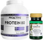 Odżywka białkowa Proactive Protein 80 2250 G + Swanson Vitamin D 3 1000Iu 60Caps