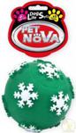 Pet Nova Zabawka Piłka z płatkami śniegu zielona 7,5cm