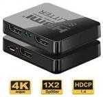 Premiumcord HDMI splitter 1-2 porty, s napájením z USB, 4K, FULL HD, 3D (PRC)