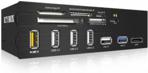 RAIDSONIC ICY BOX 5.25'' CARD READER WITH MULTIPORT PANEL, (IB-867-B)