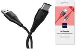 ROCK Kabel USB-C Typ C Wzmacniany Nylonowy 200cm czarny