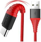 ROCK Kabel USB-C Typ C Wzmacniany Nylonowy 200cm czerwony