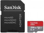 Sandisk MicroSDHC ULTRA ANDROID 256GB 120MB/s UHS-I Class 10 + adapter (SDSQUA4256GGN6MA)