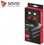 SAVIO Kabel SAVIO GCL-01 (HDMI M - HDMI M; 1,8m; kolor czarno-czerwony)