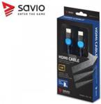 SAVIO Kabel SAVIO GCL-02 (HDMI M - HDMI M; 1,8m; kolor czarno-niebieski)