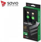 SAVIO Kabel SAVIO GCL-03 (HDMI M - HDMI M; 1,8m; kolor czarno-zielony)