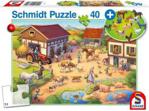 Schmidt Puzzle Farma + Figurki Zwierząt 40El.