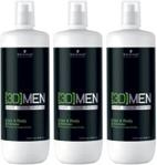 Schwarzkopf 3D Men Hair & Body Zestaw Szampon Do Włosów I Ciała 3x1000ml