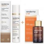 Sesderma Azelac RU Luminous Fluid Cream + C-VIT Liposomal Serum ZESTAW Emulsja rozświetlająca SPF50 50ml + Serum liposomowe 30ml