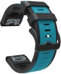 Silikonowy Pasek Dual Color do Garmin Fenix 5/6/Forerunner 945/935 - Sky Blue/Black (210341)