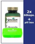 Swanson Acerola 500 Mg 2 X 60 Kaps + Pill Box Kasetka Na Tabletki (Zielona) 1 Szt