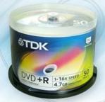 TDK DVD+R 4,7GB 16x 50-Pack Cake Box