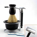 The Double Edged Razor Pack Black Zestaw do Golenia Brody Maszynka Pędzel i Miseczka