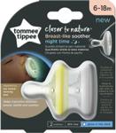 Tommee Tippee Ctn Smoczek Uspokajający Breast-Like Sooter Night 6-18 M 2szt.