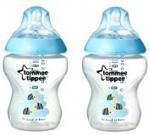 Tommee Tippee Zestaw 2 X Butelka Dekorowana Antykolkowa 260Ml Blue + Smoczek 0M+ Easi Vent 225214