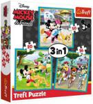 Trefl Puzzle 3W1 Myszka Miki Z Przyjaciółmi 34846