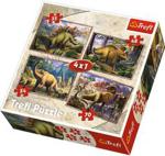 Trefl Puzzle 4W1 Dinozaury 34249