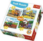 Trefl Puzzle 4W1 Duże Maszyny Budowlane 34298