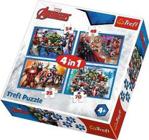 Trefl Puzzle 4W1 Marvel. Avengers Nieustraszeni Avengersi 34310