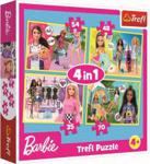 Trefl Puzzle 4W1 W Świecie Barbie 34333