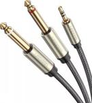 UGREEN KABEL UGREEN AV126 KABEL TRS 3.5 MM DO 2X TS - 1M (SZARY)