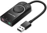 UGREEN ZEWNĘTRZNA KARTA DŹWIĘKOWA USB 1M (CZARNY) (UGR474BLK)