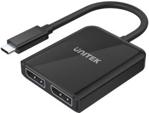 UNITEK KABEL ADAPTER UNITEK V1407A USB-C - 2XDP 1.4, 8K, 60HZ - SZYBKA DOSTAWA LUB ODBIÓR WARSZAWA CZARNY (V1407A)