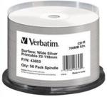 Verbatim CD-R AzO 52X 700MB WIDE SILVER INKJET PRINTABLE NON ID (43653)