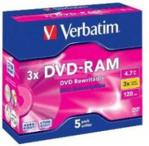 Verbatim DVD-RAM 4.7GB 3x Jewel Case 5szt MATT SILVER (43450)