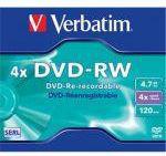 Verbatim DVD+RW 4.7GB 4x Jewel Case MATT SILVER