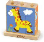 Viga Toys Drewniana Klocki układanka logiczna Puzzle Zoo 9 elementów (50834)