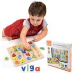 Viga Toys Puzzle Edukacyjne Drewniana Układanka Alfabet Literki