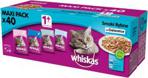 Whiskas Adult Saszetka Smaki Rybne Mokra Karma Dla Kotów W Galaretce Kawałki Z Łososiem Kawałki Tuńczykiem Dorszem Czarny 40x100g